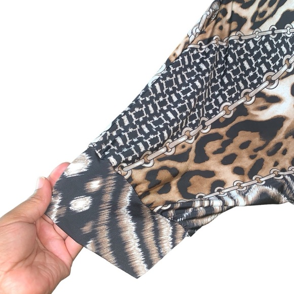 COPY - Plus Size Animal Print Short Sleeve Romper - Picture 3 of 6